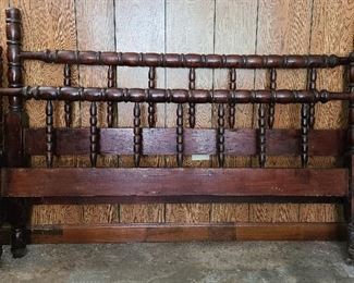Antique double bed head and footboard