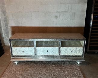Faux Alligator covered Hollywood glam cabinet 