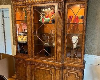 Theodore Alexander lighted Breakfront display cabinet