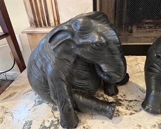 Pair of bronze elephants