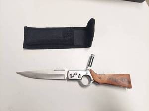 Large Knife With Spring Assist Opening and Flashlight