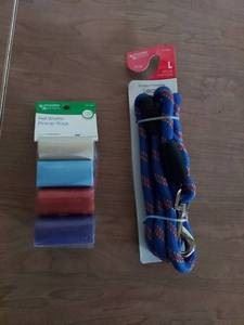 Master Paw Braided Polyester Large Dog Leash 1/2" X 6' and Pet Waste Bags