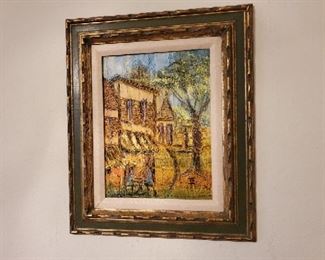 Impasto style oil painting on board - 12" x 16" frame 20" x 23" - $95