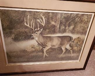 Texas Whitetail lithograph - #ed 769/950 - signed Charles  Beckendorf - $ 95