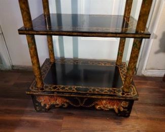 4-shelf Etageres w/drawer Tiger motif by Garcia Imports - $150  