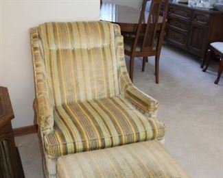 UPHOLSTERED CHAIR W/OTTOMAN