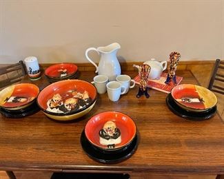 Chef Pottery Dishes, Vintage Czech Art Glass