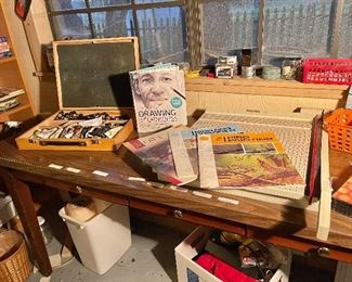 Vintage Boston Paper Cutter, Art Supplies and Paint, Drawing Techniques Book, Art Books