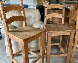 Solid Wood Mexico Barstools 