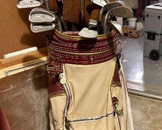 Vintage Cougar Golf Bag, Ping Golf Clubs, Callaway Big Bertha Driver, Taylor Made Drivers