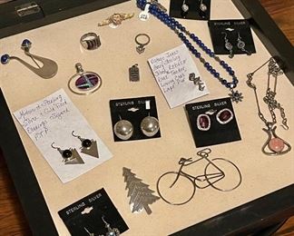 Vintage James Avery Jewelry, David Anderson Norway Sterling Silver Ring, Alwand Sterling Silver Bicycle Pendant, Modernist Sterling Silver & Gold Filled P.T.P Earrings, Ole Bent Peterson Solvform Brooch, Rose Quartz Niels Erik 925 Necklace, & other Sterling Silver