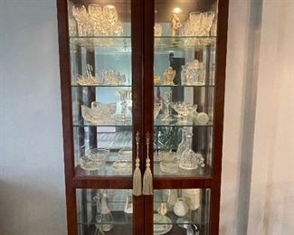 Beautiful lighted curio cabinet, 38"W x 14"D x 82"H,  Was $299,  Now $175