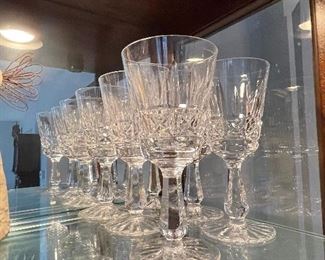 WATERFORD CRYSTAL KYLEMORE CLARET WINE GLASSES STEMS 6" TALL,  6 available, $30 EACH
