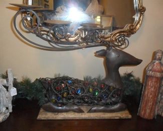 Metal Reindeer candle holder