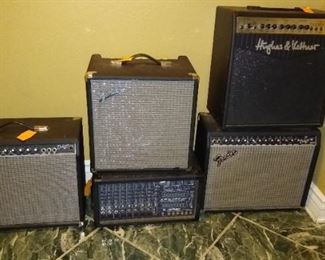 Fender Amplifiers, Hughes & Kettner Amplifier, 8 channel Peavey XR696F 600 W mixer
