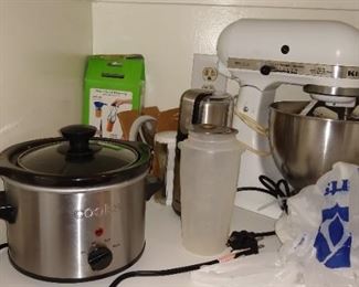 Crock pot, spice grinder, kitchen aid mixer, canning tools,