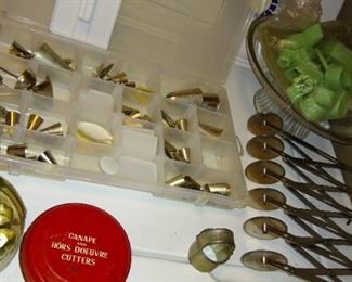 Canape cutters, pastry cutter, gum past cutter, pastry bag tips, cake stand