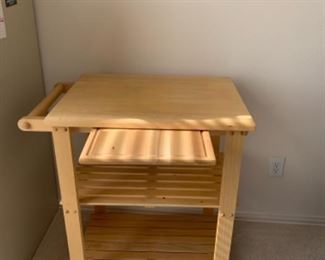 Mobile Kitchen Cart with pull out cutting board ,towel rack and 2 storage shelves 