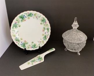 Andrea by Sade’s China Serving Plate and Cake Server