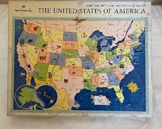 Vintage puzzle map