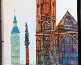 FLY TWA LONDON TRAVEL ADVERTISING POSTER