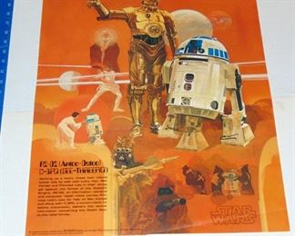 VINTAGE STAR WARS, BURGER CHEF, COCA-COLA ADVERTISING POSTER - R2-D2 C-3PO