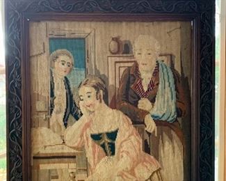 Needlepoint fire screen