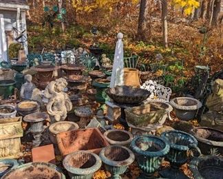 A few outdoor garden pieces