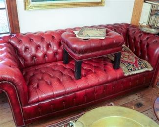 Red leather Chesterfield