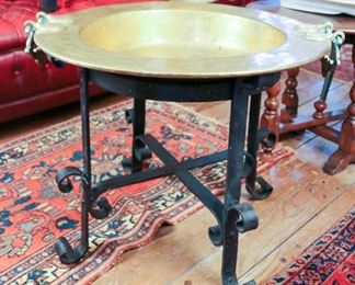 Unusual brass and iron table