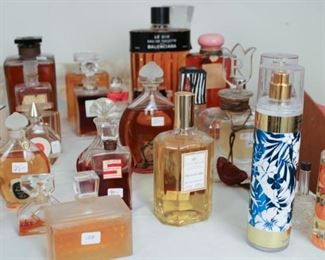 Large selection vintage perfumes including store display bottles