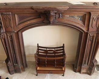 Antique carved fireplace surround