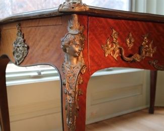 antique French Marquetry ormolu mounted desk