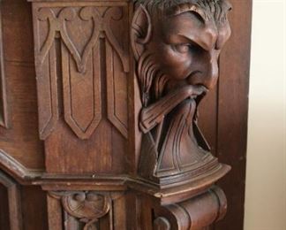 Antique carved fireplace surround