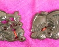 Carved Nephrite Jade Dragon & Pheonix