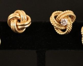Gold earrings including Tiffany & Co.