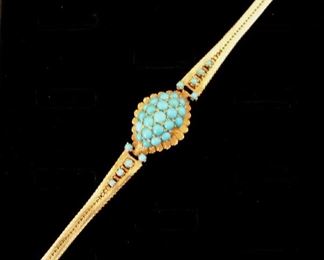 14k gold & turquoise bracelet
