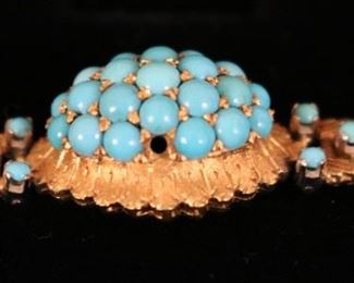 14k gold & turquoise bracelet