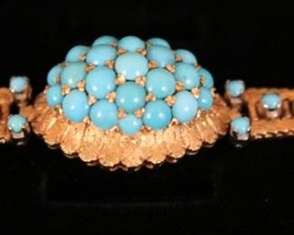14k gold & turquoise bracelet