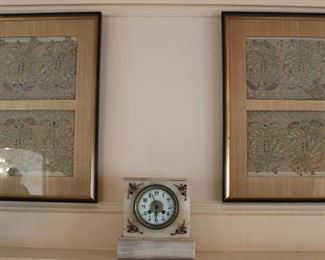 Chinese needle works, French mantle clock