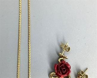 Fashion Earrings and Rose Jewelry