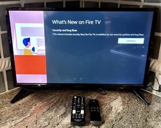Insignia 24 Inch LED TV Model No NS-24D310NA19 With Fire Stick And Both Remotes