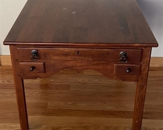Famous Barr Cherry Wood Side Table With Drawers (Matches Glass Top Display Coffee Table)