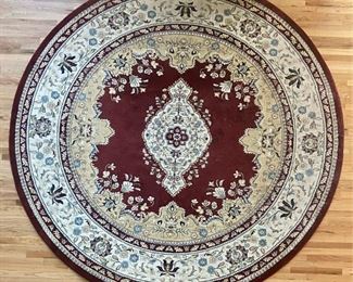 Nain Collection Burgundy 10ft Round Rug Made In Turkey No. 3136901 Unique Loom