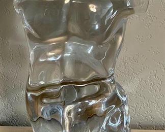 Large Baccarat Crystal Nude Male Torso Ultra Rare 2002 11" Tall