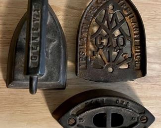 Geneva Sad Iron No. 6,  Mrs. Potts Sad Iron, And Ypsilanti Iron Trivot