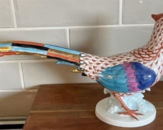Herend Hungary Hand Painted Rust Fishnet And Gold Pheasant  Looking Right (2 Of 2)