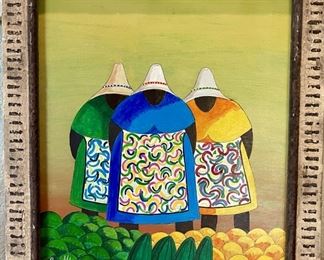 Milian, Cuba, Oil Painting Women And Vegetables By Freddy, 04' In Frame