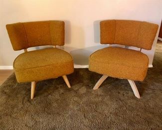 Vintage Mid-Century Modern Swivel Chairs, Upholstered MCM Chairs, Vintage Furniture