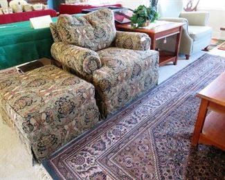 Thomasville oversized chair with ottoman.